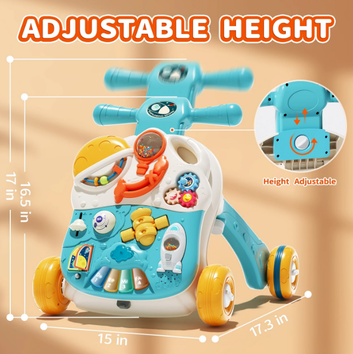 3in1 Baby Musical Walker & Activity Table - Blue