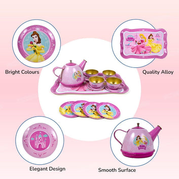 14Pcs Princess Metal Tea Set For Kids